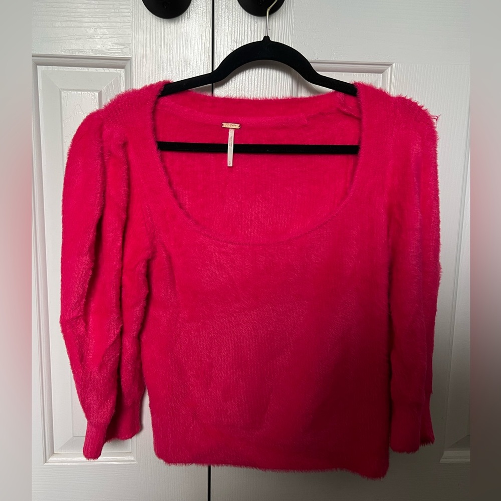 Pink square neck sweater